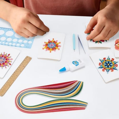 WEBEEDY 20 Sets Paper Quilling Kits for Beginners DIY Mandala Quilling Card Making Kits with 36 Colors Strips, 20 Cards, Paper Quilling Tools and Supplies Home Room Wall Art Decor Creative Gift - Image 5