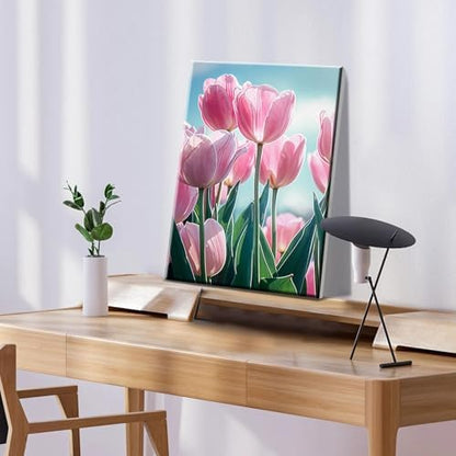 ATDMS Flowers Paint by Numbers Kit for Adults with Frame, 7.87x11.81 Inch - Image 4