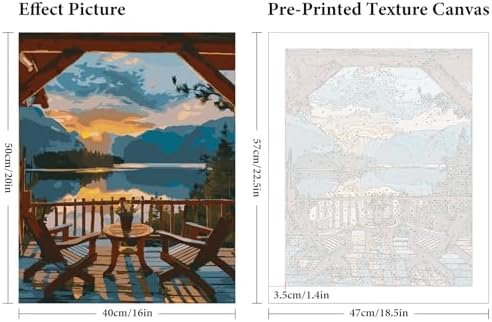 Fountor Sunset Paint by Numbers Kit for Adults Beginner 16x20 Inch - Image 3