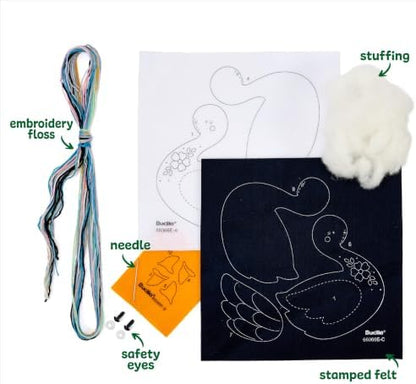 Bucilla, Felties Perfect Pairs Felt Embroidery Craft Kit, for DIY Arts and Crafts Projects, Swan Sweeties, Set of 2 - Image 2