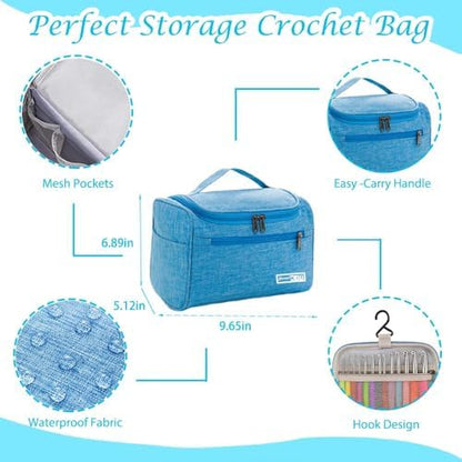 Yarniss Crochet Kits for Beginners,Learn to Crochet Set with Bag,Turquosie - Image 5