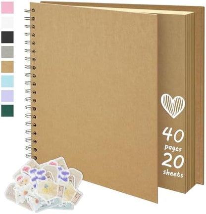DIY Scrapbook Photo Album,40 Pages,10x10 Inch,Kraft by Remowith
