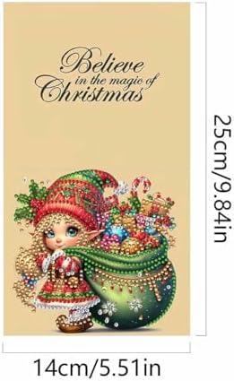 10 Pack 5D DIY Diamond Painting Christmas Greeting Card Kit, Diamond Art Birthday Holiday Greeting Card, Art Crafts Kit Creative with Envelope - Image 7