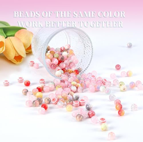 Glass Beads for Jewelry Making, 18 Colors Glass Beads for Bracelets Making kit Including 2-8mm Bead spacers/Lava Beads/Stone Rock DIY Jewelry Making Supplies for Adults, Bracelets Earring Making kit - Image 4