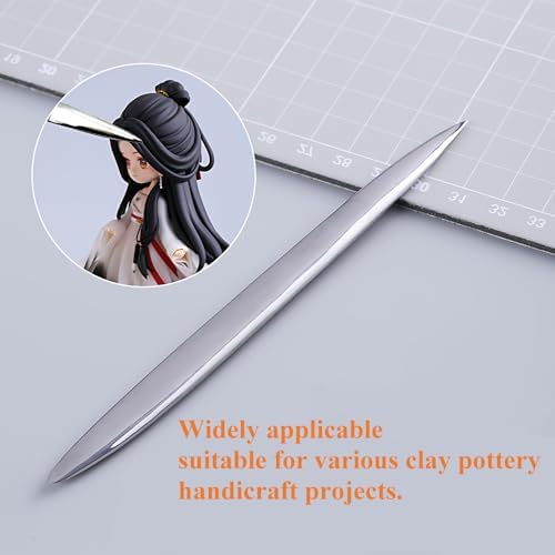 1 PCS Polymer Clay Needle Tools, Stainless Steel Scoring Sculpting Modeling Carving Tools for Feather Wire Texture Model Air Dry Clay Ceramic & Pottery Art Tool Supplies/5.8x0.39Inch/Silver - Image 6