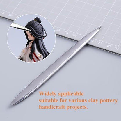 1 PCS Polymer Clay Needle Tools, Stainless Steel Scoring Sculpting Modeling Carving Tools for Feather Wire Texture Model Air Dry Clay Ceramic & Pottery Art Tool Supplies/5.8x0.39Inch/Silver - Image 6