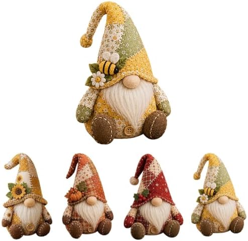 TREBIN Patchwork DIY Sewing Kit for Adults Beginners, Animal Craft Kits, Handmade Beaded Fabric Cover, Sewing Craft Kit for Home Decor Keychain Tissue Box Cover (Floral Spring Daisy Bee Fairies Grome) by TREBIN