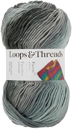 Loops & Threads Facets Yarn - Yarn for Knitting, Crochet, Weaving, and Arts & Crafts - Storm, Acrylic, 3.5 oz - Image 4