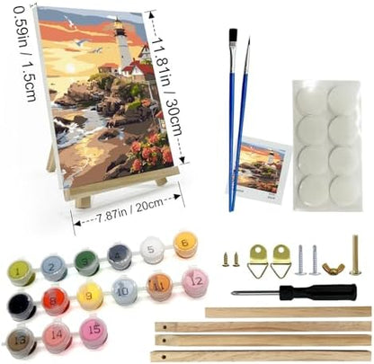 JOOZ Lighthouse Paint by Number for Adults with Frame, 8x12 Inch - Image 2