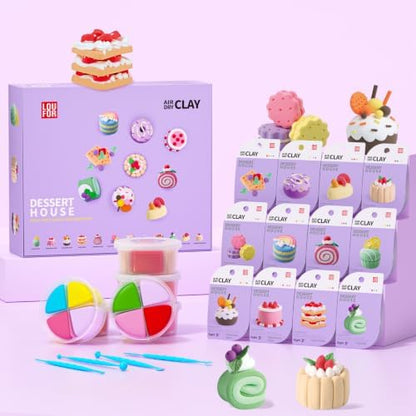 LOUFOR Air Dry Clay Kits for Kids, 12 Boxes by LOUFOR-THENOBILITYINCLAY