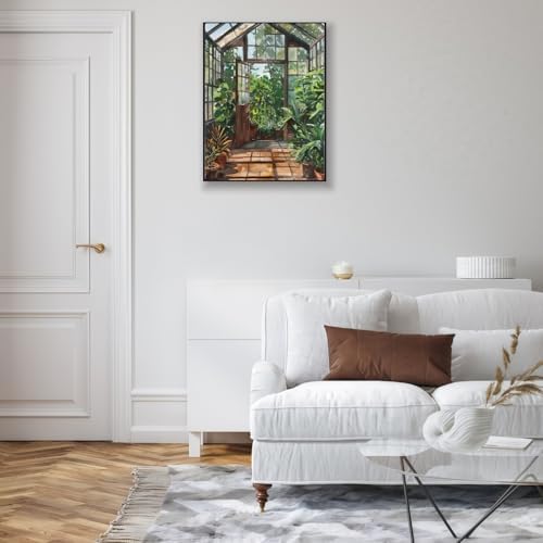 Greenhouse Art Paint by Numbers for Adults Beginner, Garden Plants Paint by Number Kits on Canvas, Botanical Floral Art DIY Oil Painting Watercolor Color by Numbers for Home Wall Decor 16X20inch - Image 2