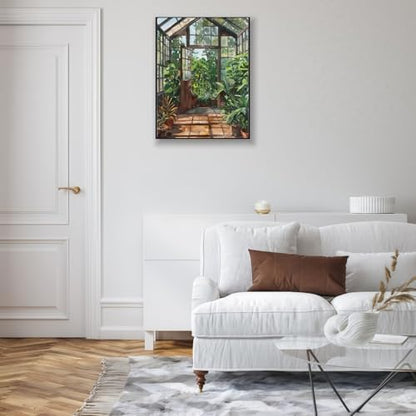 Greenhouse Art Paint by Numbers for Adults Beginner, Garden Plants Paint by Number Kits on Canvas, Botanical Floral Art DIY Oil Painting Watercolor Color by Numbers for Home Wall Decor 16X20inch - Image 2