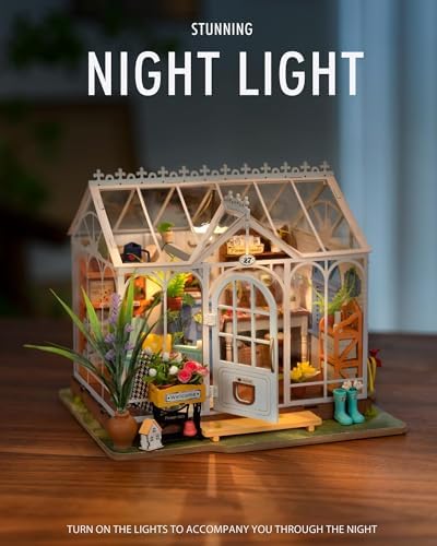 Rolife DIY Miniature House Kit for Adults, Easy Assemble Mini Greenhouse Dollhouse Building Model Sets, Tiny Wooden Garden House Hobby Crafts as Unique Gift Ideas or Home Decor - Image 4