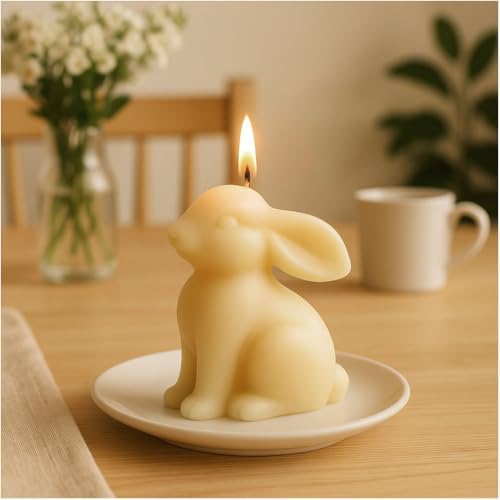 1pcs 2.6inch Bunny Silicone Molds for Soap Candle Making, 3D Animal Rabbits Reusable Silicone Molds for Wax, Chocolate DIY Molds (Bunny 1 Pack) by Giliger