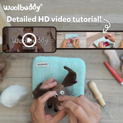 Woolbuddy Needle Felting Starter Kit (Octopus) for Adults with Tool & Guide - Image 4