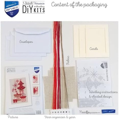 Vervaco Greeting Card kit Christmas Motifs Set of 3 - Image 3