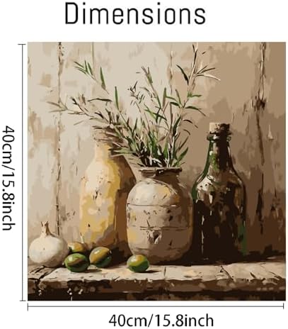 Mrnsiet Paint by Number for Adults Beginners, Easy Bottles Paint by Numbers Kits on Canvas, Retro Oil Painting Kits Adults' Paint-by-Number Kits for Home Wall Decor 16x16 Inch - Image 3