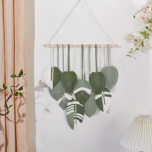 ORIGACH DIY Macrame Leaf Wall Tapestry Kit for Beginners Adults Easy Macrame Leaves Boho Wall Hanging kit for Nursery Living Room Bedroom Decor - Image 5