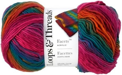 Loops & Threads Facets Yarn - Yarn for Knitting, Crochet, Weaving, and Arts & Crafts - Multi, Acrylic, 3.5 oz - Image 5