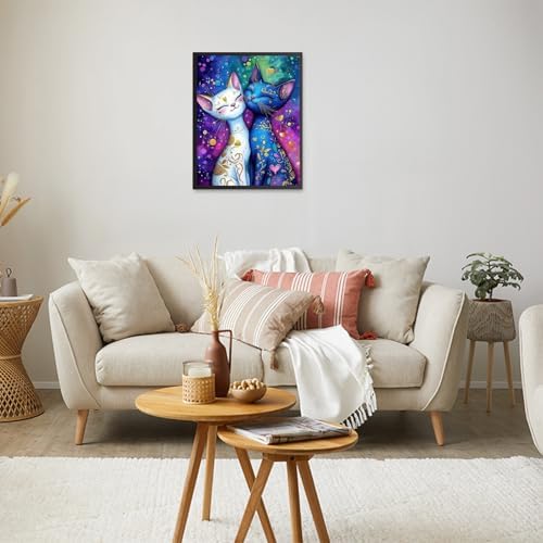 RICUVED Cats Paint by Numbers for Adults, Colorful Paint by Numbers Kit for Adults Beginners, DIY Acrylic Oil Painting on Canvas Easy for Gift Home Wall Decor 16x20 Inch - Image 3