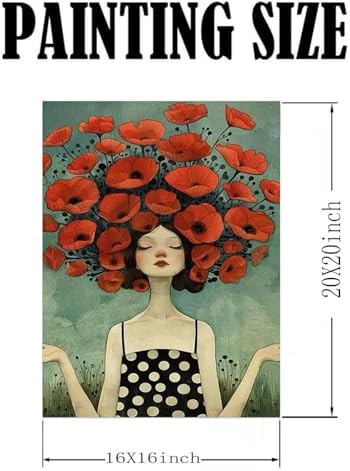 Cute Girl Paint by Numbers Kit for Adults Beginners，Flowers Paint by Number Kits On Canvas, DIY Acrylic Watercolor Oil Colorful Painting by Number for Adults Without Frame for Home Decor 16 x 20Inch - Image 6