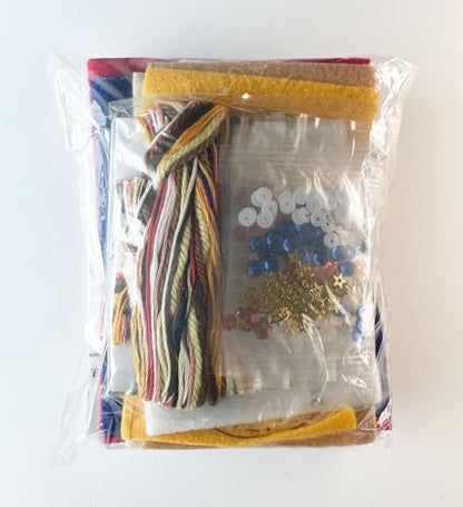 MerryStockings Felt Ornament Kit, Collectible Angels Series, DIY, Sequins, Beads, Embellishments, Step by Step Instructions and Each Angel has Multiple Skin Tone Options (Patriotic) - Image 4