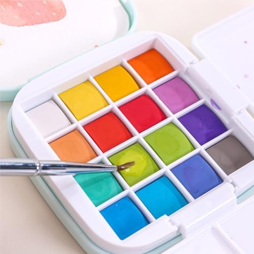 Watercolor Paint, Mini Travel 16-Color Solid Watercolor Kit Gift Set - Image 4