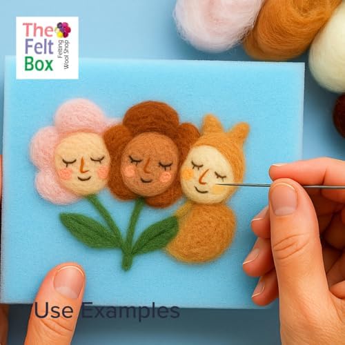 The Felt Box Needle Felting Wool – Skin Tone Shade Pack 100g / 3.5oz – Short Fiber Carded Batts for Core & Finish – DHG Processed Sheep Wool ~27 Microns – Perfect for Dolls Animals People & Crafts - Image 4