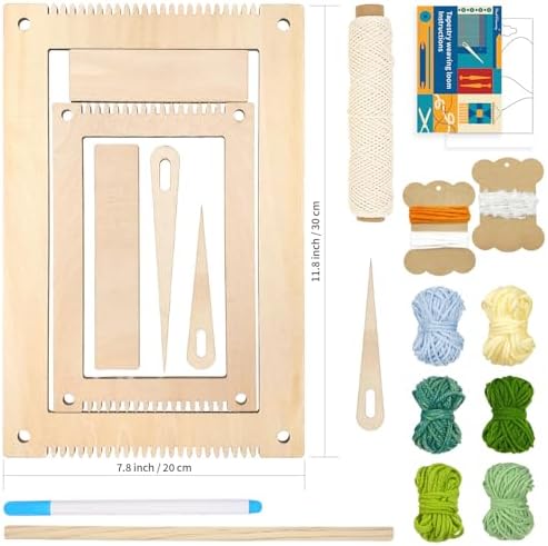 HAND U JOURNEY Weaving DIY Kit – 7.9"x11.8" Looms with Sticks, Yarn, Rope, and String All-in-One – Beginner-Friendly Craft Kit for Craft Lovers, Landscape Pattern - Image 2