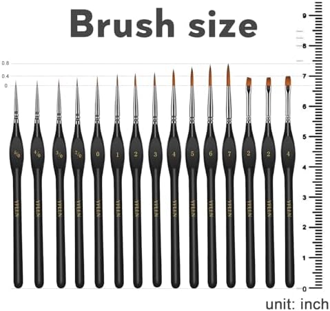 Miniature Paint Brushes, 15PCS Model Brushes Detail Paint Brush Set, Fine Detailing for Watercolor, Oil, Face, Acrylic, Nail, Line Drawing, Scale Model Painting（Black） - Image 3
