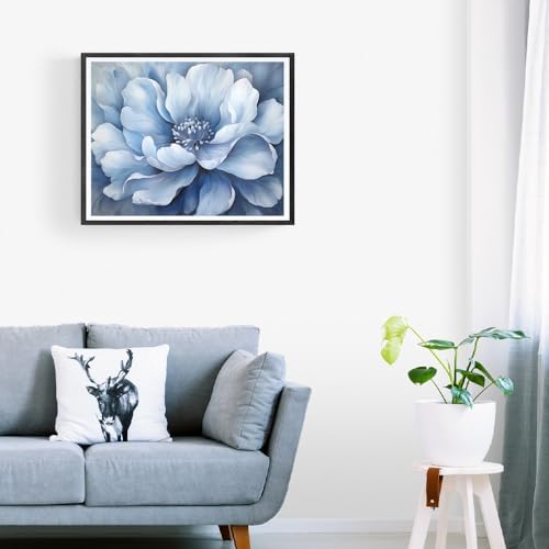 Natuyalo Paint by Numbers for Adults - DIY Adult Paint by Number Kits Painting on Canvas Blue Flower Painting by Numbers for Beginners, Art Craft Kits for Adults (16x20 Inch) - Image 3