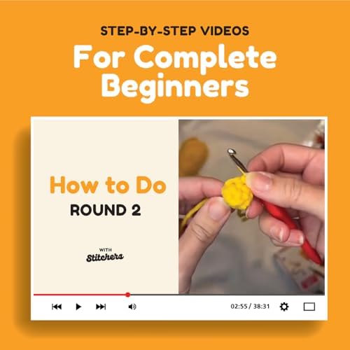Stitchers Crochet Kit for Beginners Kids and Adults - Learn to Crochet Amigurumi Kit for Starters with Beginner Friendly Yarn and Step by Step Videos - Image 3