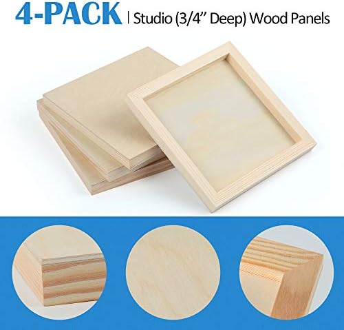 Falling in Art 4 Pack 8x8’’ Unfinished Birch Wood Panels Kit for Painting - Image 5