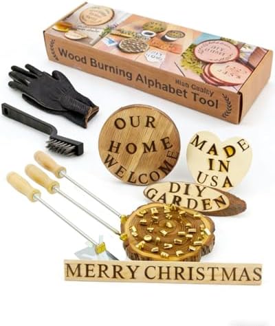 36Pc 1/2" Letters & Numbers Branding Iron Kit for Wood Leather Hats by AIMOADO