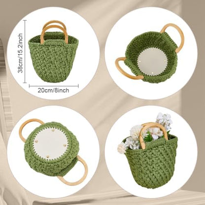 BEUNITONE Crochet Kit-Bag for Beginners, DIY Crochet Hook Kniting Kits for Adults Complete Green Tote Bag Kits with Yarn Hook Tools Supplies Set and Easy Step-by-Step Video Tutorials - Image 3