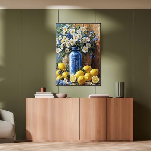 DOTSTART Paint by Numbers Kit for Adults,Lemons and Daisies Paint by Number for Adults,Acrylic Adults' Paint-by-Number Kits, DIY Easy Paint by Number Adult Canvas for Home Art Decor, 15.75X19.69 inch - Image 5