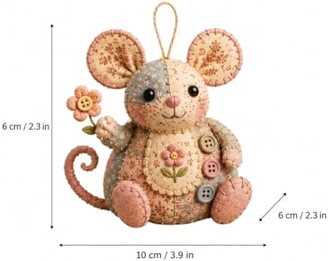 TREBIN Patchwork DIY Sewing Kit for Adults Beginners, Animal Craft Kits, Handmade Beaded Fabric Cover, Sewing Craft Kit for Home Decor Keychain Tissue Box Cover (Patchwork Mouse DIY Kit) - Image 7