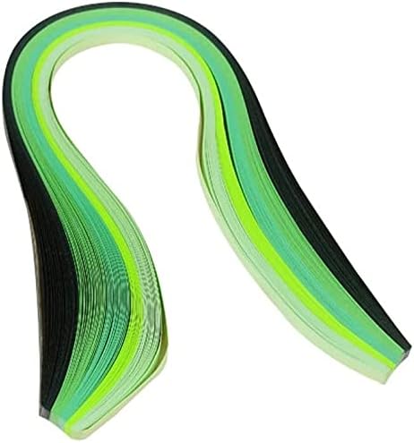 ODETOJOY Quilling Paper Gradient Quilling Strips 3mm Crafts Filigrana Paper 1/8inch Rainbow Color 120pcs Length 21inch (Green) by ODETOJOY