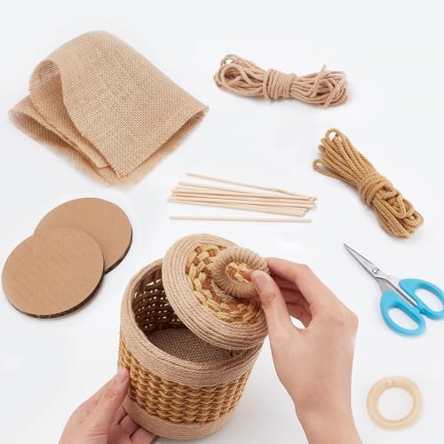 FREEBLOSS Macrame Basket Kit DIY Macrame Kit for Beginners Video Tutorials Basket Weaving Craft Adults Macrame Craft Kit for Gift - Image 5