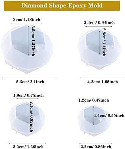 6 PCS 3D Diamond Gem Silicone Molds - Clear Diamond Molds for Making Clay, Resin, Epoxy Crafting Projects - Image 5