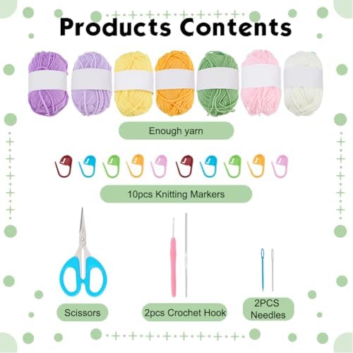 FREEBLOSS 10 Set Crochet Kit for Beginners DIY Bell Flower Bunch Crochet Starter Set with Step-by-Step Video Tutorials Knitting Supplies for Adults Crafts Projects - Image 2