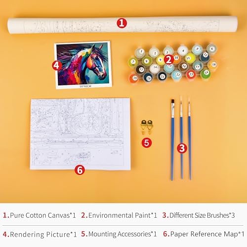 TUMOVO Horse Paint by Numbers Kit for Adults Beginner - Image 4