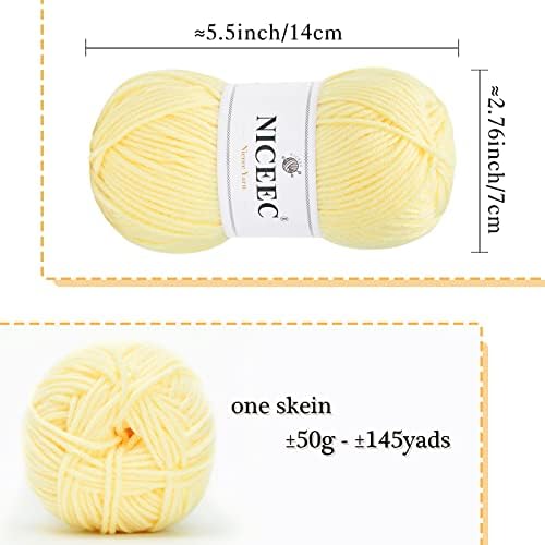 NICEEC 300g Soft Assorted Colors Yarn 100% Acrylic 870yds -Series 7 - Image 2