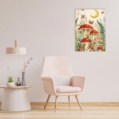 MAXBYE Mushroon Paint by Numbers Kit for Adults with Frame and Wooden Easel, Easy Moon Painting Numbers Art Kits on Canvas, DIY Forest Acrylic Painting Kit for Gift Home Wall Garden Decor 10×14 in - Image 5