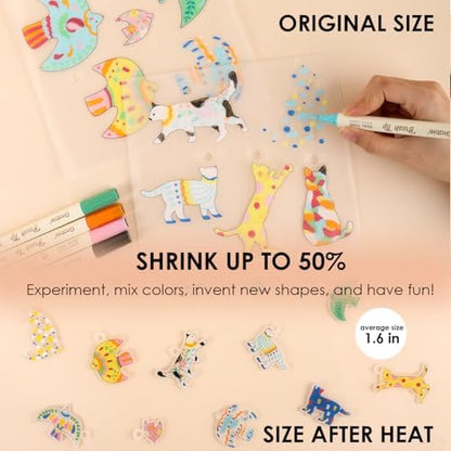 Grabie Shrink Art Craft Kit of 25+ Shapes, Markers & Charms, Paws & Wings - Image 5