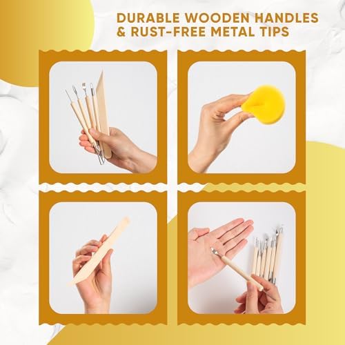 30 Pcs Clay Tools & Pottery Tools Kit, Professional Polymer Clay Sculpting - Image 4