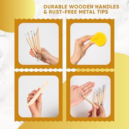 30 Pcs Clay Tools & Pottery Tools Kit, Professional Polymer Clay Sculpting - Image 4