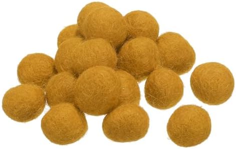 PATIKIL Wool Felt Balls Beads Wool Felting Pom 2cm 20mm Light Yellow for Home Decor DIY Crafts Handcrafts Project Pack of 20 by PATIKIL