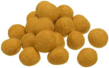 PATIKIL Wool Felt Balls Beads Wool Felting Pom 2cm 20mm Light Yellow for Home Decor DIY Crafts Handcrafts Project Pack of 20 by PATIKIL
