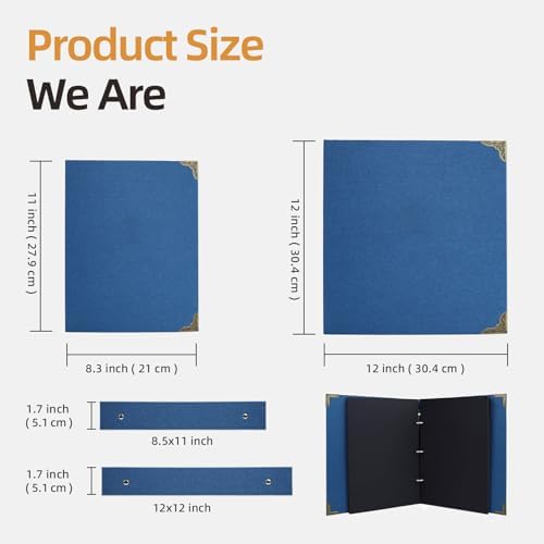 Vienrose DIY Scrapbook Photo Album Kit,12x12 Inch,60 Pages,Light Blue - Image 3